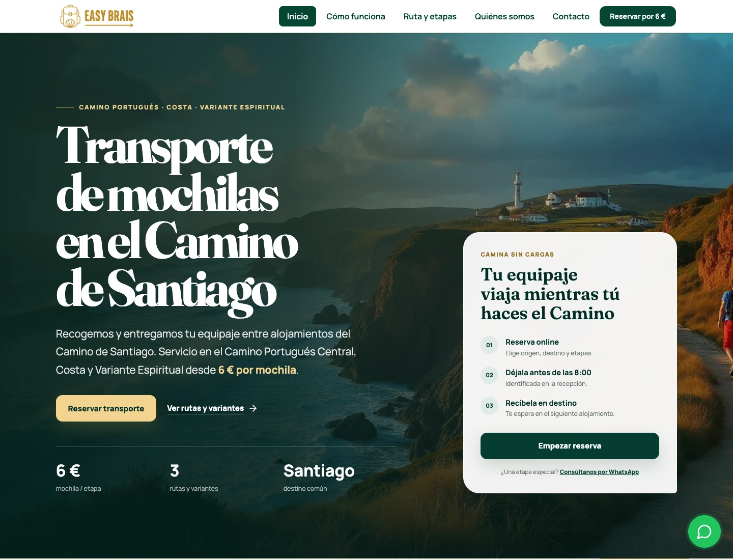 Presencia y servicios de transporte en el Camino