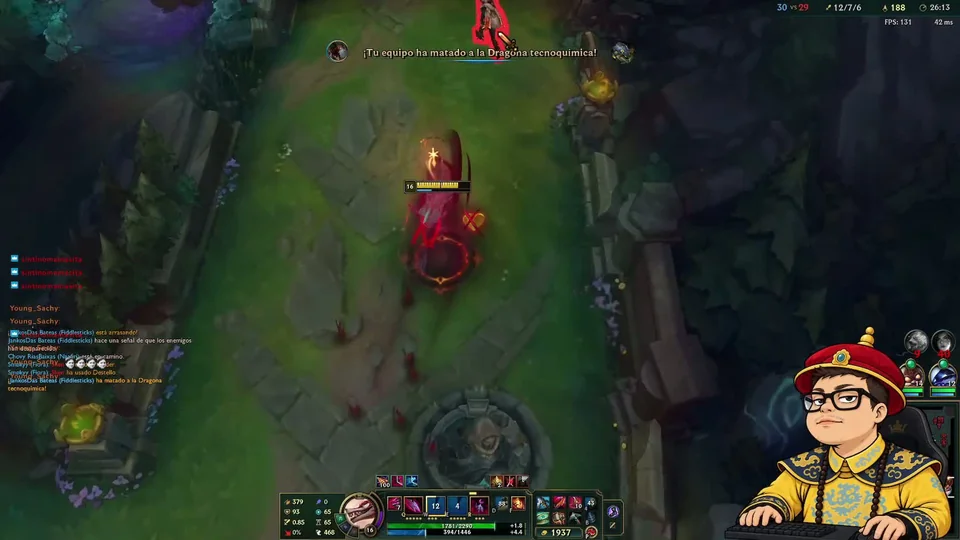 Masachinho aparece junto al gameplay en una emisión real de Twitch